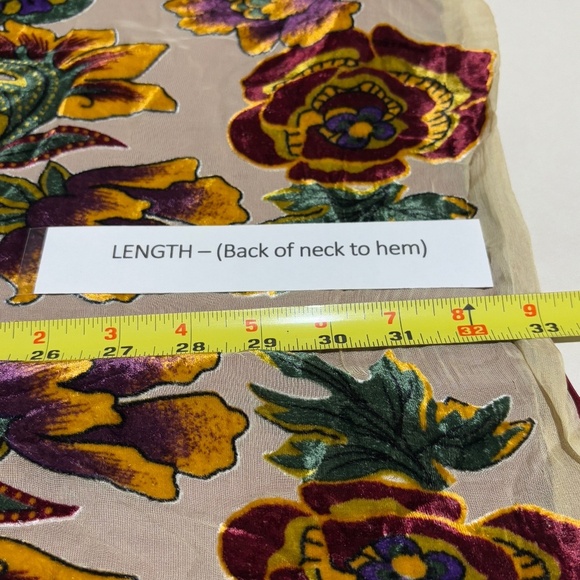 Chicos Womens Kimono Open Cardigan Topper L-XL Velvet Burnout Boho Gypsy Whimsy - Picture 12 of 14